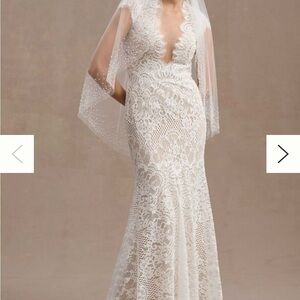 Wtoo by Watters Philomene Lace Cap-Sleeve Wedding Gown